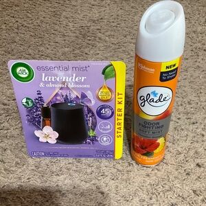 2-PC Bundle 1Air Wick Essential Mist Starter Kit and 1Glade Odor Fighting Mist